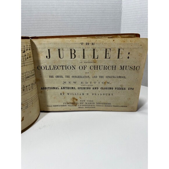 Vintage 1858 WILLIAM BRADBURY Jubilee: Collection Church Music Song Book - Picture 7 of 14